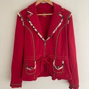 DOUBLE D RANCH Red Jacket with Studs, Ruffles, and Stitching: Size MEDIUM; NWOT!